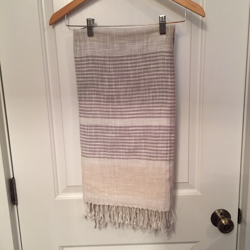 TARGET SCARF NEW PASHMINA WRAP STRIPES GRAY WHITE